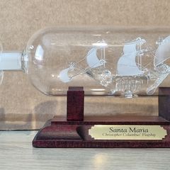 Vintage Mayflower Glass Ship - Santa Maria Christopher Columbus Flagship