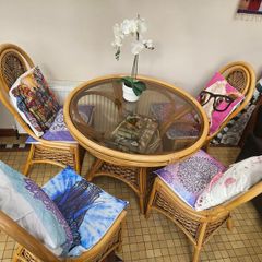 table and chairs, armchair