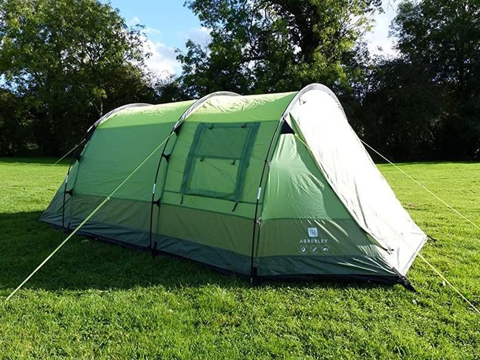 Abberley 2 berth 3.7m x 2.2m Tunnel Tent Green - 5000mm waterproofing UV Protection Canopy Poles & sewn in groundsheet (FREE POSTAGE)