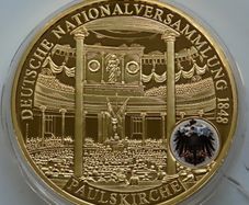 24 Karat Gold plated Proof 1848 First National assembly Germany "Highlights of German History"