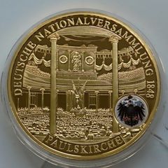 24 Karat Gold plated Proof 1848 First National assembly Germany "Highlights of German History"
