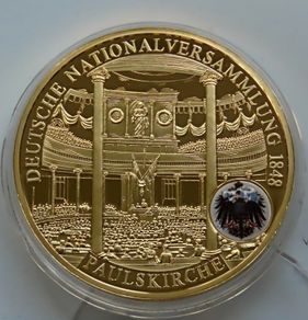 24 Karat Gold plated Proof 1848 First National assembly Germany "Highlights of German History"