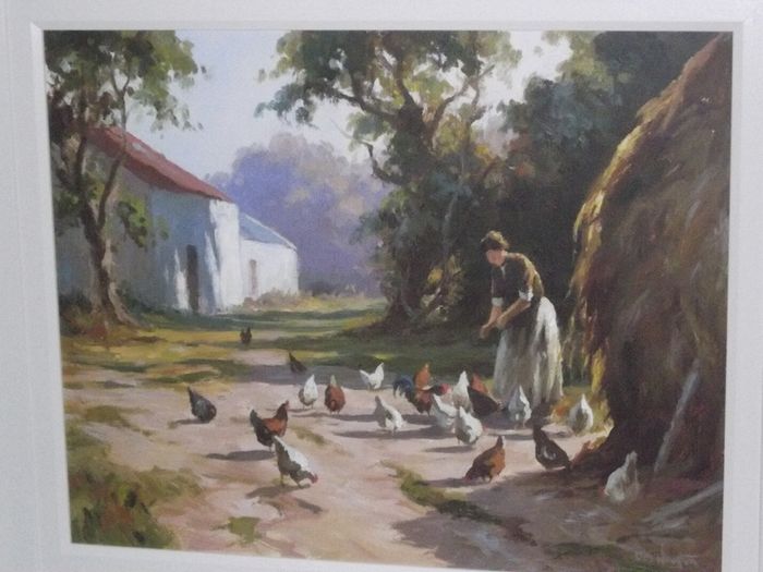 a large oil painting on board by a irish artist donal mcnaughton