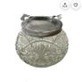 vintage glass sugar bowl with integrated thongs Image 6