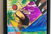 Original Art Swim Painting Woman Swimmer Sea Swim gift