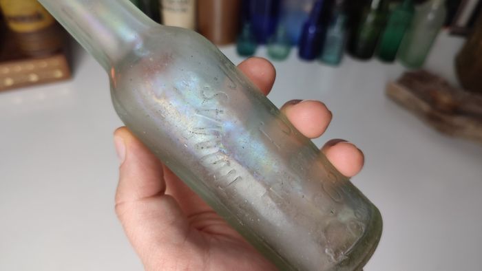 172 - Vintage Thomas Jennings Cork Mineral Water Embossed Letters Clear Glass Decorative Collectible Bottle