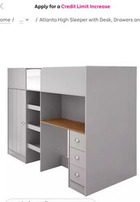 Kids High Sleeper With Desk