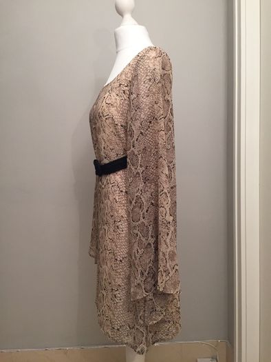 Oasis snake skin print dress with belt