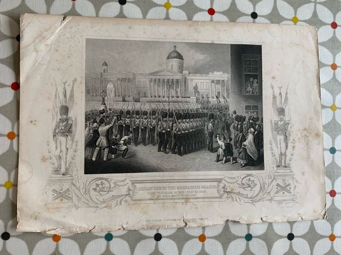 Antique Print Departure of Grenadier Guards