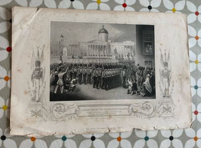 Antique Print Departure of Grenadier Guards