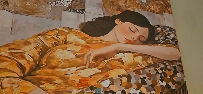 Klimt inspired canvas on frame. 100 x 50cm