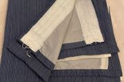 long Navy lined Curtains