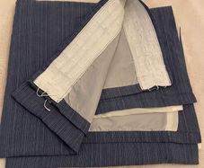 long Navy lined Curtains