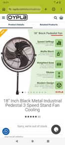 Can post 18"industrial stand fan
