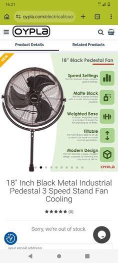 Can post 18"industrial stand fan