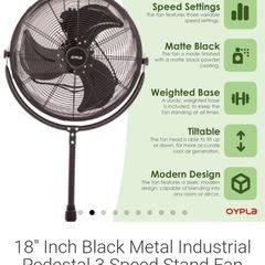 Can post 18"industrial stand fan