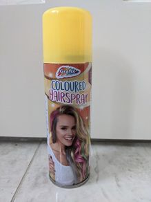 Yellow coloured hairspray