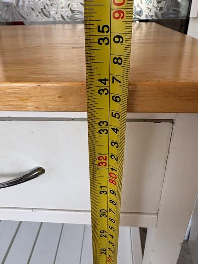 White wooden Kitchen island / utility trolley