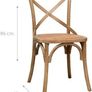 Wooden Chair 46 x 42 x 86 cm Solid Ash and Rattan Seat with Aged Wooden Surface - Dining Room Chairs Made of Weathered Wood Image 3