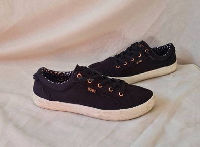 skechers bobs canvas trainers Size 7 eu 40 Black in excellent condition