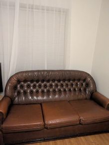 Chesterfield brown leather sofa