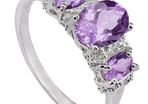 Elegant Amethyst & Diamond Engagement Anniversary Graduation ring.