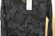 BNWT Size 12 Ladies Black &amp; White Cotton Shirt by Paco