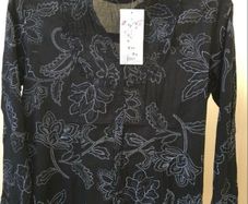 BNWT Size 12 Ladies Black & White Cotton Shirt by Paco