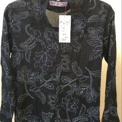 BNWT Size 12 Ladies Black & White Cotton Shirt by Paco
