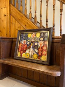 1950s U.K Horse Show Rosettes Framed, 30 inch x 24 approx.