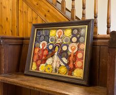 1950s U.K Horse Show Rosettes Framed, 30 inch x 24 approx.