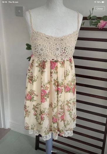 dress cream floral dress Christina v medium