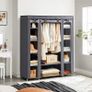 _Canvas Folding Camping Wardrobe Extra Large 175 x 150 x 45 cm Gray Image 2