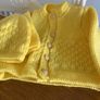 Buttercup yellow cardigan and hat 3 to 6 mths Image 2