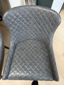 Dining chairs x4 faux leather grey