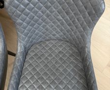 Dining chairs x4 faux leather grey