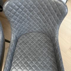 Dining chairs x4 faux leather grey