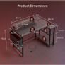 L Shaped Gaming Desk with LED Lights & Power Outlets 120x80cm Image 9