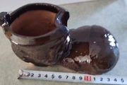 Lovely brown glassed pottery boot.