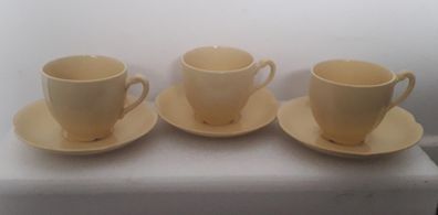 CUPS & SAUCERS  - Set of Three - Larger Size
