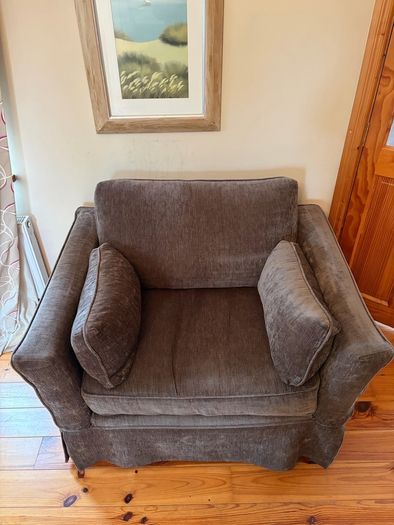 Feather And Down Two Seater Couch And Armchair