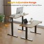 Electric Standing Desk, 120 x 60 cm, Rustic Brown Height Adjustable Desk, 2 Hooks, 4 Memory Heights, 72-118cm, Splice Board, Ergonomic Sit Stand Computer Desk for Home Office Image 6