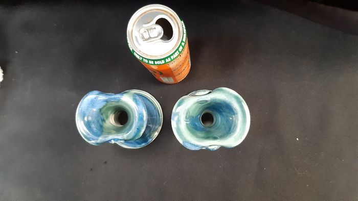 O Riain (John Ryan Cramics) handcrafted short candlesticks