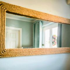 Mirror. Large Decorative rope mirror. Nautical / vintage style. Hand made