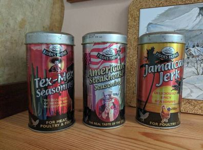 Set of 3 Vintage-Style Spice Tins (Kitchen decor)