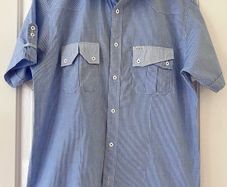 Size XL Slim Fit, Blue Short Sleeve Shirt by Superfly
