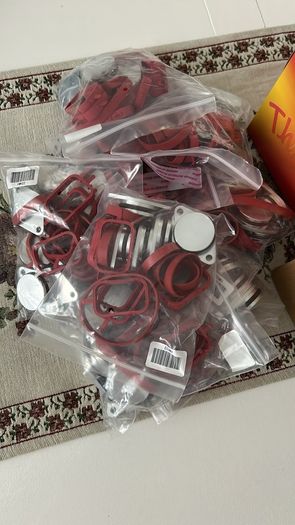 Set  of 6 x 33mm OEM design by aluminum For BMW M57 Swirl Flap Blanking Plates seal with intake manifold gasket 6 cylinder