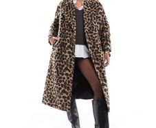 Stradivarius oversize leopard print longline coat