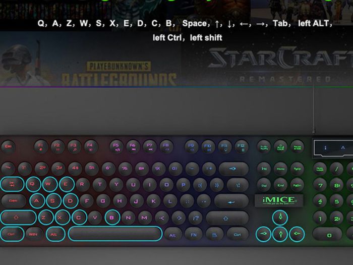 New iMICE AK-800 USB Wired LED Backlit Suspended Round Cap Gaming Keyboard.