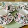 Fine Bone China Espresso Set 4 Cups & Saucers Image 6
